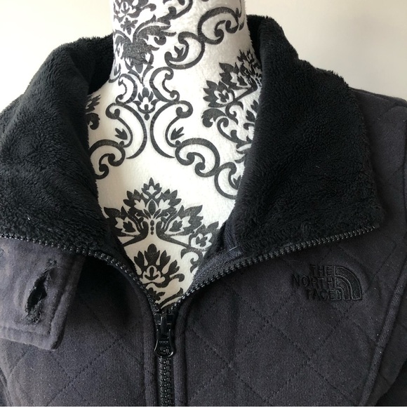 North Face Quilted Fleece Lined Zip Up Jacket Coat Black M - Picture 4 of 8